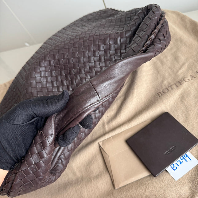 Sold Bottega Veneta Hobo Bag Large Dark Chocolate Brown Lambskin with Studs 47cm