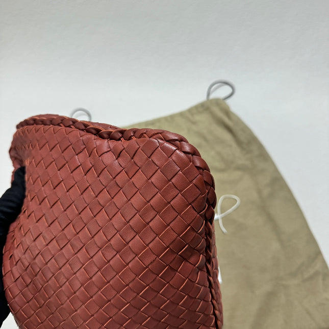 Sold Bottega Veneta Veneta Hobo Small Burgundy 40cm Lambskin Leather