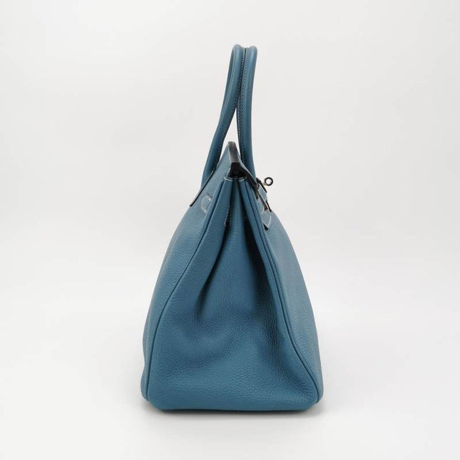 Hermes Birkin 35 Blue Jeans Calfskin Leather Silver-tone Palladium Hardware 2013