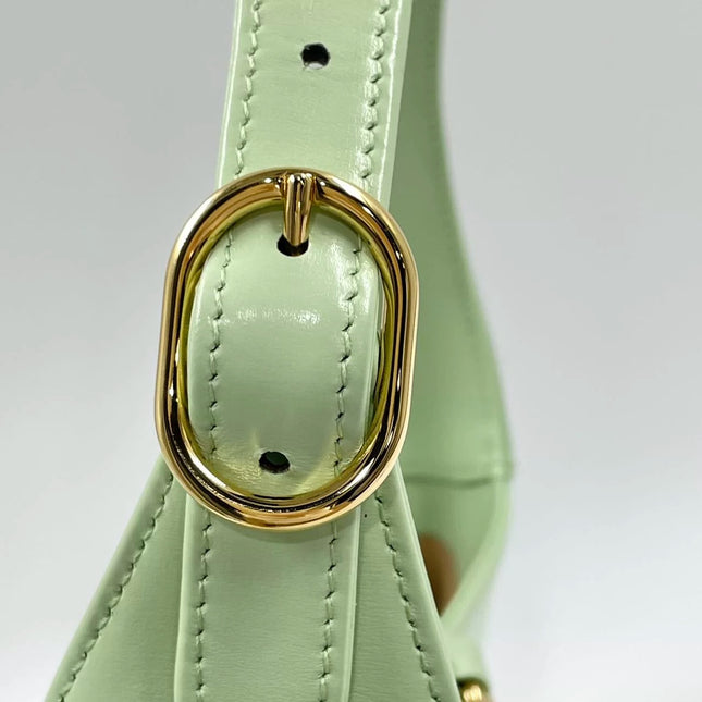 Gucci Jackie 1961 Light Green Leather Bag Small with Adjustable Strap