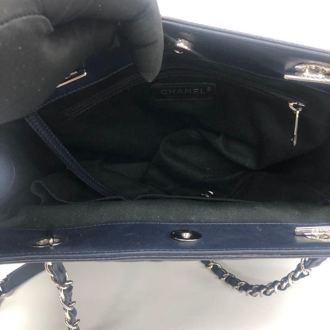 Chanel Coco Shine Small Tote Black Quilted Patent Leather Silver Hardware 2014-15