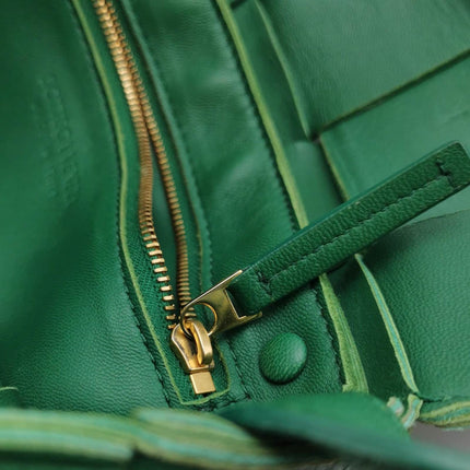 Sold Bottega Veneta Cassette Green Leather Crossbody Bag
