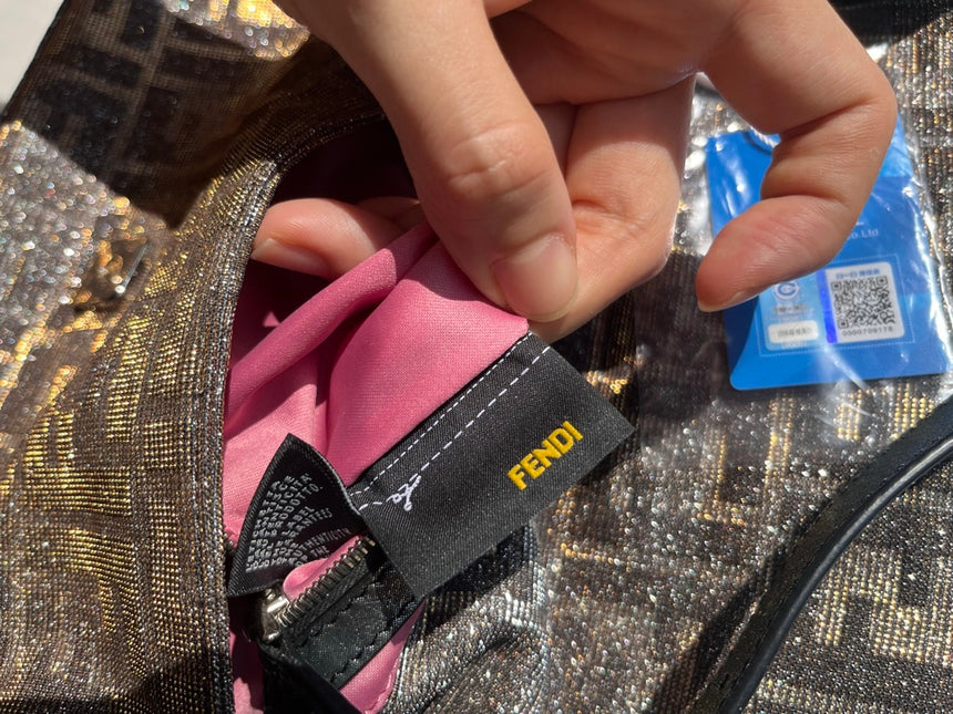 Sold Fendi Baguette Glitter Zucca Print Shoulder bag