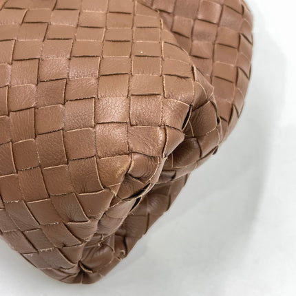 Bottega Veneta Pouch Large Intrecciato Milk Chocolate Brown Calfskin Leather