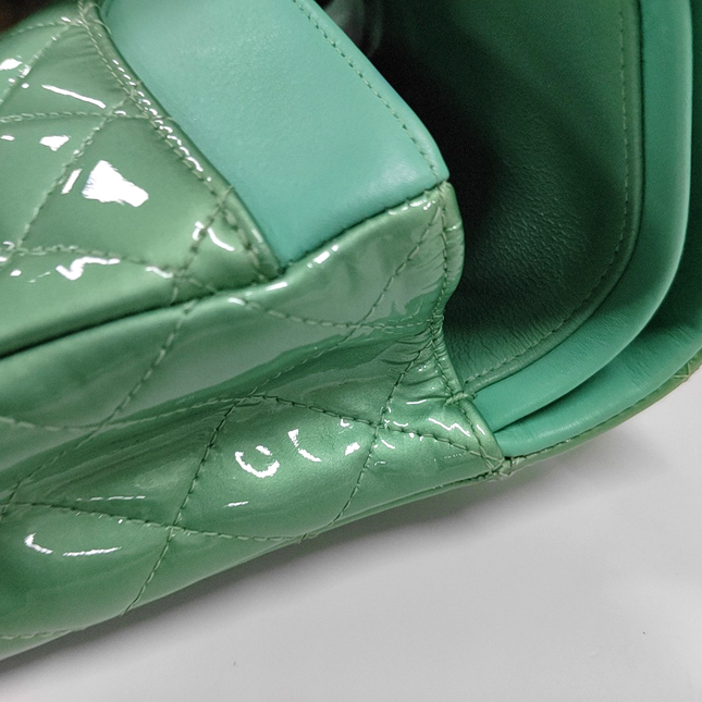 Sold Chanel Classic Flap Medium Mint Green Patent Leather 2012-2013