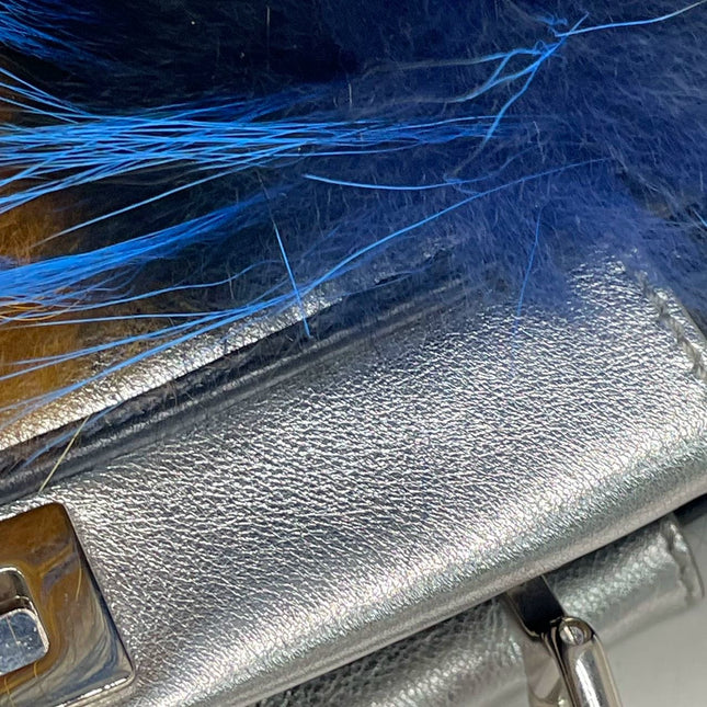 Fendi Peekaboo Mini Fox Fur Blue Limited Edition 2014