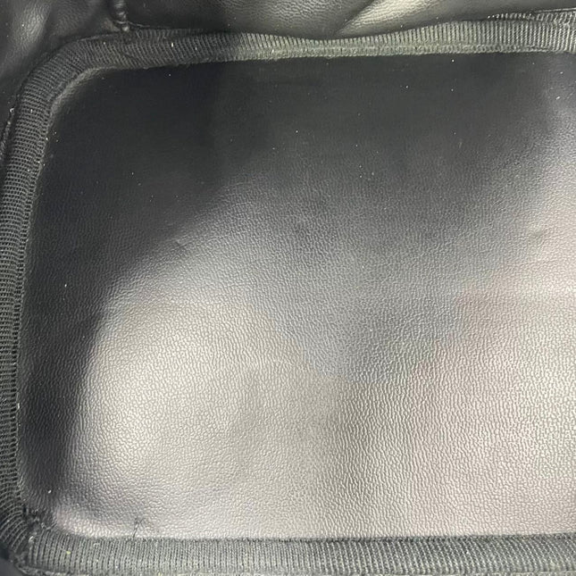 Chanel Vanity Case 1991-1994 Calfksin Leather Black Zip Opening Makeup Bag