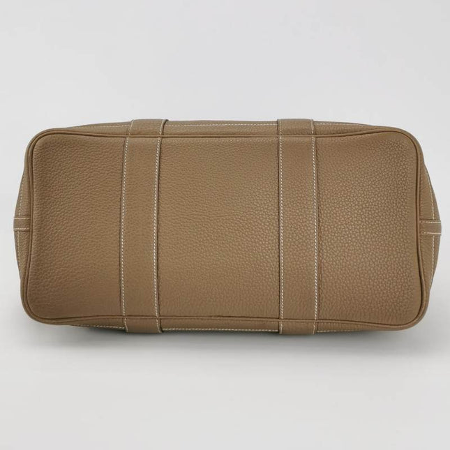 Hermes Garden Party 36 Etoupe Grey Calfskin Leather Handbag 2012