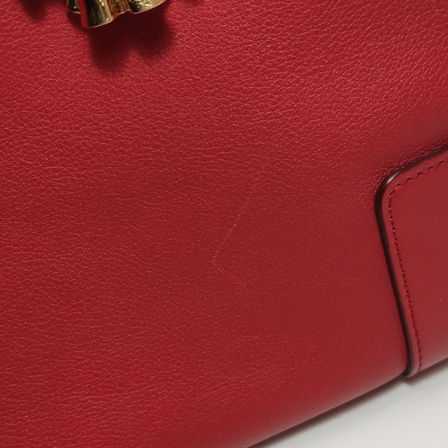 Loewe Amazona 36 Medium Red Leather Horse Lock Gold-tone Hardware