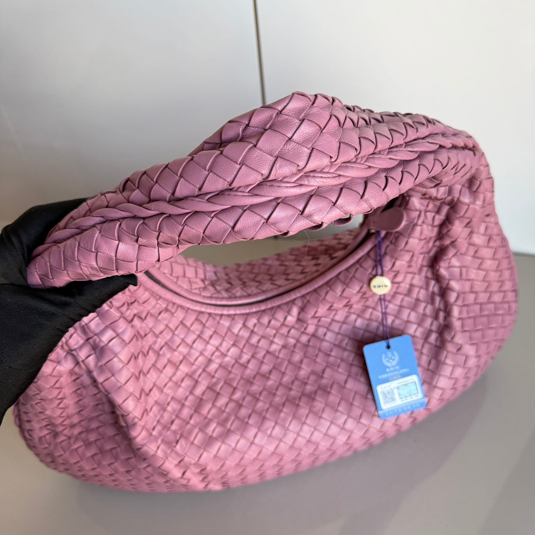 Bottega Veneta Veneta Hobo Medium Bubblegum Pink Intrecciato Leather Bag 48cm