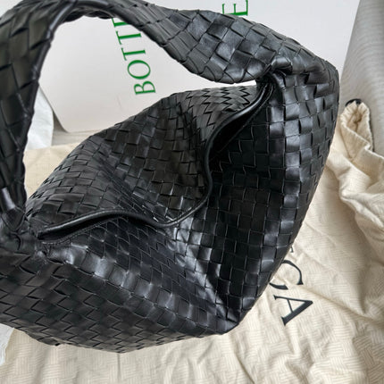 Bottega Veneta Hop Black Intrecciato Leather Maxi Hobo Bag 54cm