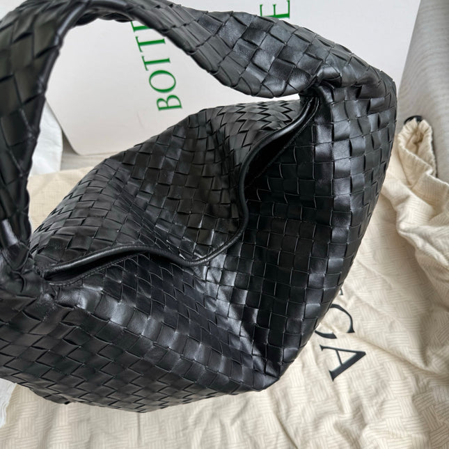 Bottega Veneta Hop Black Intrecciato Leather Maxi Hobo Bag 54cm