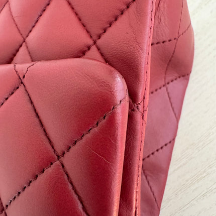 Chanel Classic Flap Burgundy Lambskin Leather Gunmetal Grey HW, 2011-2012