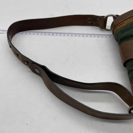 Dior Vintage Gaucho Mini Green Denim Brown Leather Crossbody Bag 2006