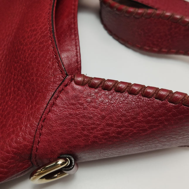 Gucci Jackie Medium Red Calfskin Leather Crossbody Bag