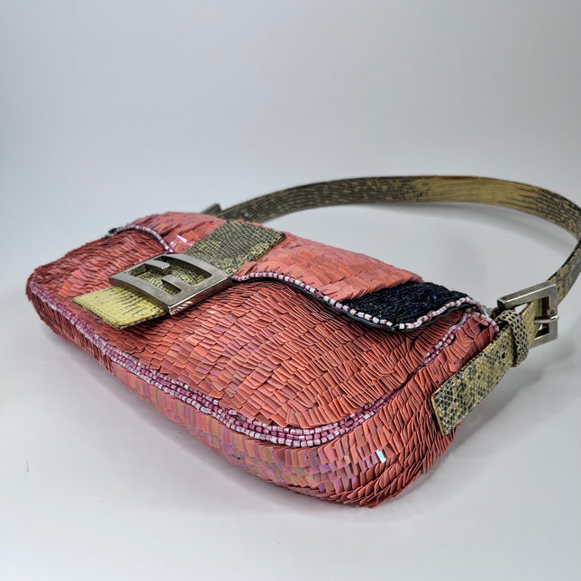 Sold Fendi Baguette Pink Glitter sequins