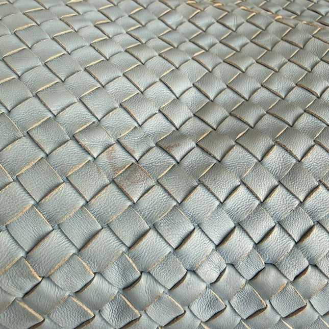 Bottega Veneta Cesta Shopper Tote Intrecciato Blue Leather Medium 40cm