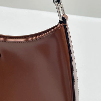 Prada Cleo Caramel Brown Leather Shoulder Bag