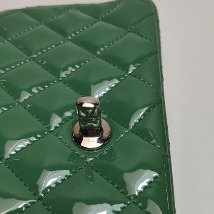 Chanel Classic Flap Rectangular Mini Green Patent Leather Silver Hardware 2016-2017