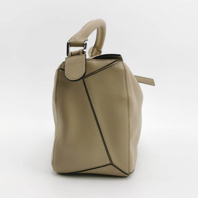 Loewe Puzzle Medium Sand Beige Calfskin Leather Bag