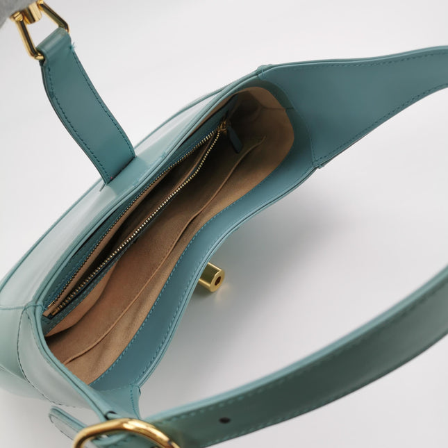 Gucci Jackie 1961 Small Blue Leather Bag with Adjustable Strap