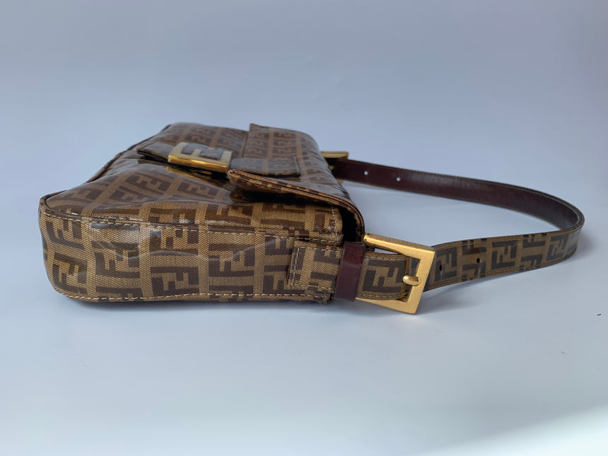 Sold FENDI Baguette Zucchini Print Patent Leather