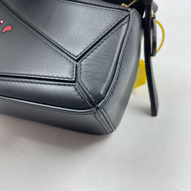 Loewe x Howl's Moving Castle Studio Ghibli Collection Puzzle Calcifer Mini Black Crossbody Bag