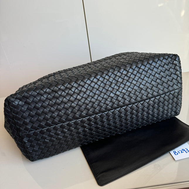Sold Bottega Veneta Cabat Large Intreccio Leather Tote Bag Black 40cm