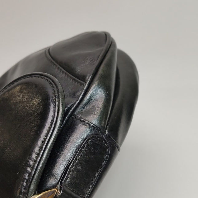 Sold Dior Saddle Vintage 2000 Goatskin Leather Black with Gold Hardware