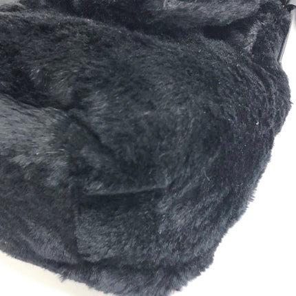 Fendi Mamma Baguette Black Faux Fur Shoulder Bag