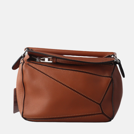 Loewe Puzzle Mini Caramel Tan Calfskin Leather Crossbody Bag-Luxbags