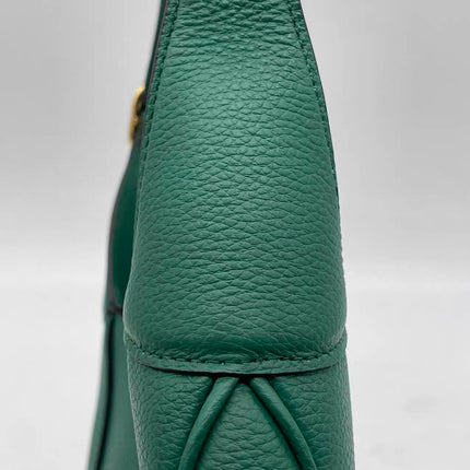 Gucci Jackie 1961 Green Grained Leather Bag Small with Adjustable Strap