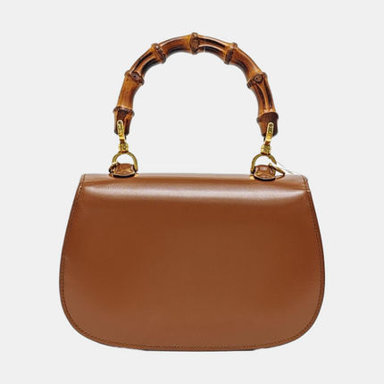 Gucci Bamboo 1947 Small Brown Top Handle Bag Leather with Strap