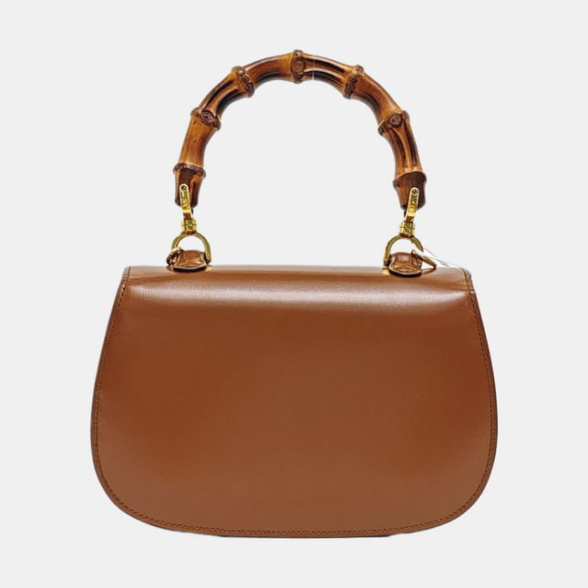 Gucci Bamboo 1947 Small Brown Top Handle Bag Leather with Strap