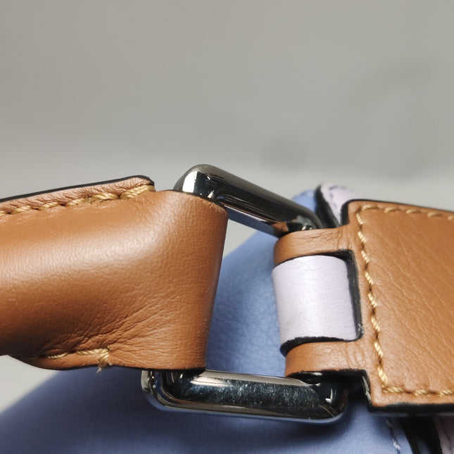 Loewe Puzzle Small Tricolor Purple Pink Grey Calfskin Leather Crossbody Bag