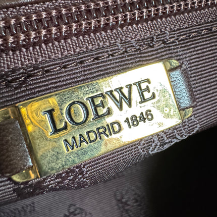 Loewe Flamenco Medium Brown Suede Leather Shoulder Bag 28cm