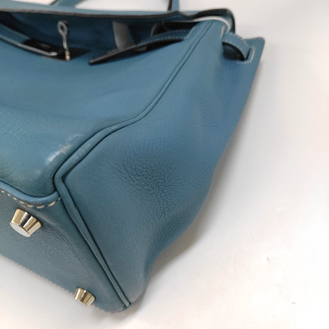 Hermes Kelly 32 Retourne Double Ring Blue Jeans Evercolor Leather Palladium Hardware 2002