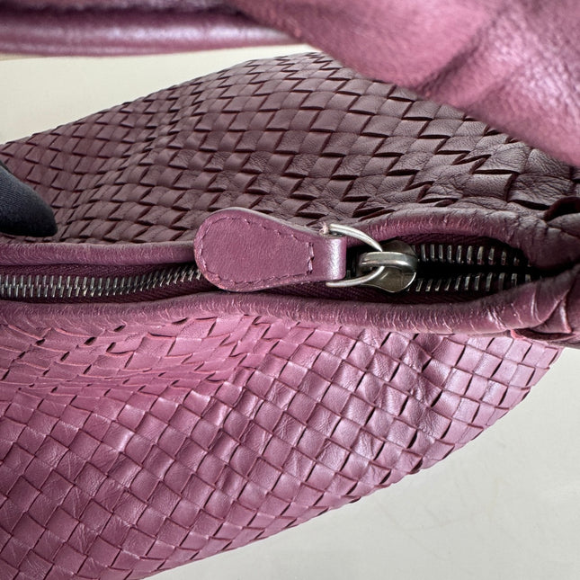 Sold Bottega Veneta Belly Hobo Intrecciato Burgundy Large 50cm