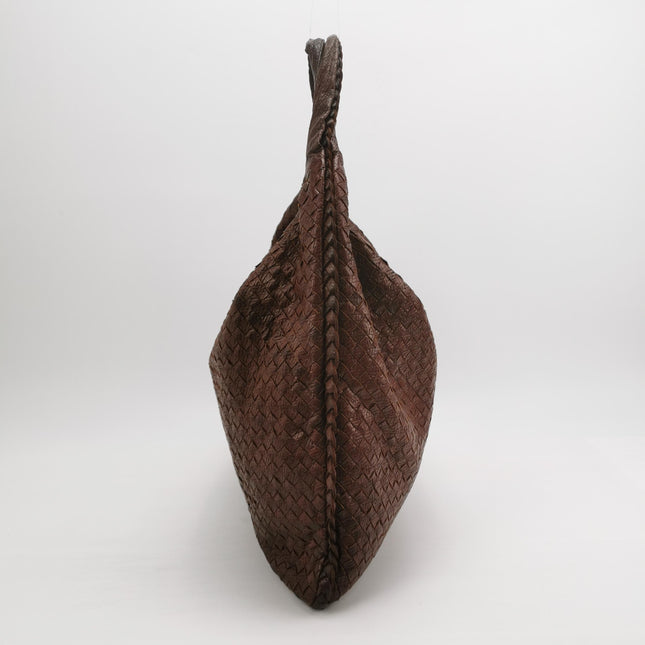 Bottega Veneta Veneta Hobo Maxi Dark Brown Calfskin Leather 52cm