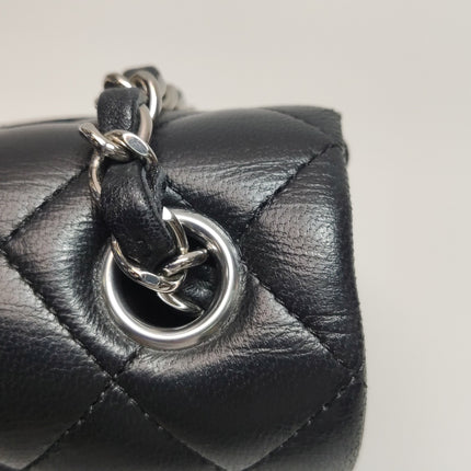 Chanel Classic Flap Mini Black Lambskin Silver Hardware