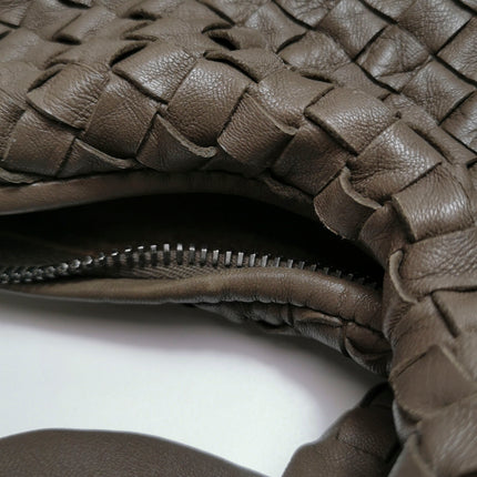 Bottega Veneta Belly Hobo Intreccio Leather Grey Large 54cm