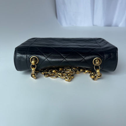 Chanel Diana Flap Bag Mini Black Leather Bijou Chain