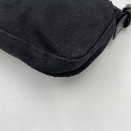 FENDI Baguette Vintage Black Cloth Silver Hardware
