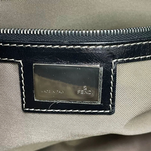 Fendi Mamma Baguette Rabbit Fur Polka Dots Print Shoulder Bag