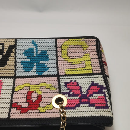 Chanel Rare Precious Symbols Needlepoint East West Shoulder Bag