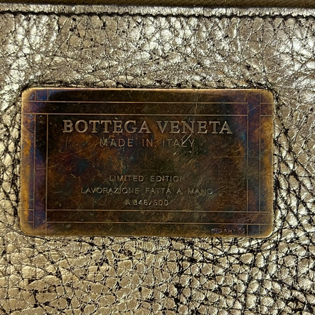 Bottega Veneta Cabat Large Intreccio Deerskin Leather Tote Bag Gold