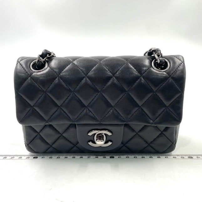 Chanel Classic Flap Mini Black Lambskin Silver Hardware 2011-12-Luxbags