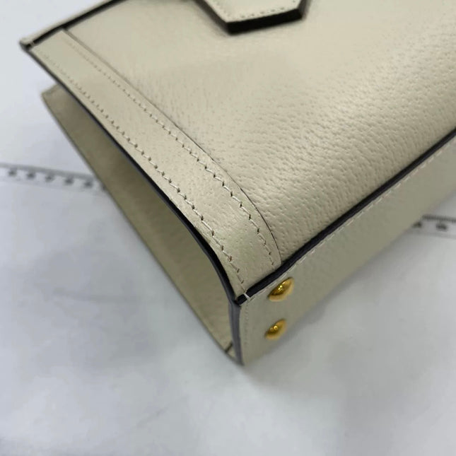 Gucci Diana Small East West Cream White Leather Bag Bamboo Handle with Strap