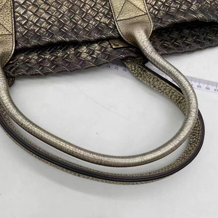 Bottega Veneta Cabat Large Intreccio Deerskin Leather Tote Bag Gold