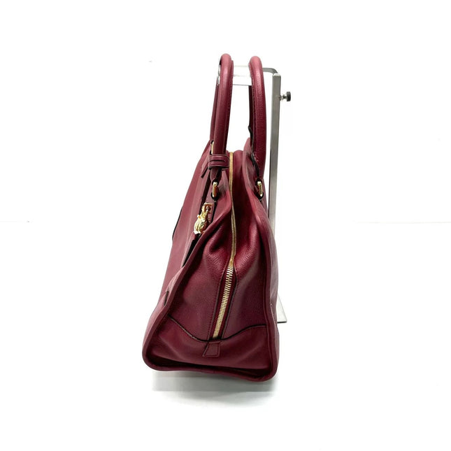 Loewe Amazona 36 Medium Burgundy Leather Dragon Lock Gold-tone Hardware
